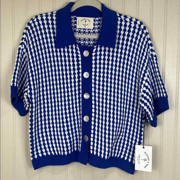 NWT Anthropologie Electric & Rose 100% Cotton Jacklyn Crochet Crop Top Size XL - Picture 2 of 9